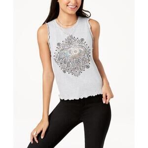 Rebellious One Womens Hamsa Metallic Graphic Tank Top Size S